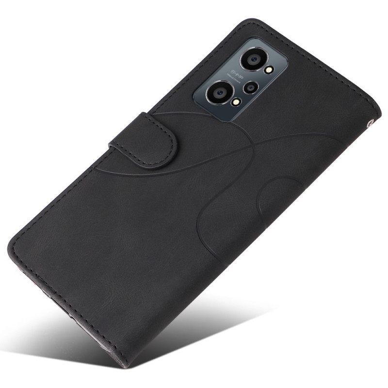 Κάλυμμα Realme GT Neo 3T / Neo 2 Δίχρωμο Signature Faux Leather